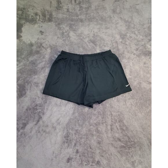 Nike Sz M Running Shorts Womens Dri Fit Black With Liner Ca15 - Picture 1 of 7